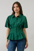 Helga Pleated Collared Top